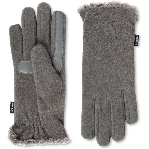 Accessories - Women's Gray Comfortable Stretch Fleece Lining Microluxe Cold Weather Gloves